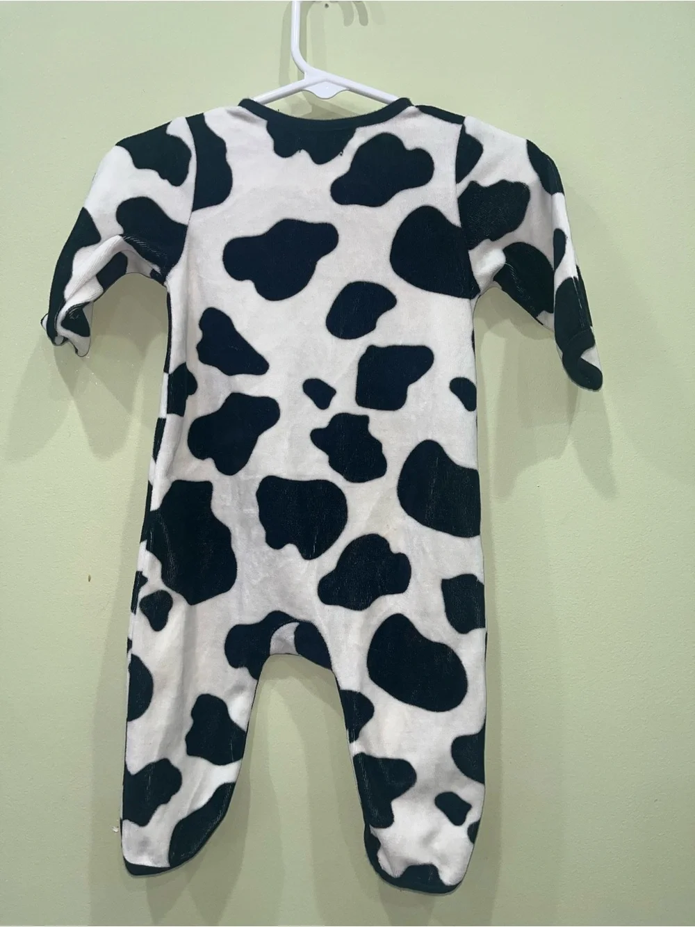 Vintage Baby Gap Cow Print Velour Footless Sleeper Costume Size 3-6 Months